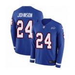 Women Nike Buffalo Bills #24 Taron Johnson Limited Royal Blue Therma Long Sleeve NFL Jersey