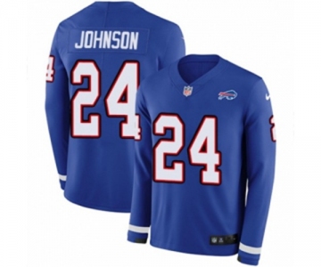 Women Nike Buffalo Bills #24 Taron Johnson Limited Royal Blue Therma Long Sleeve NFL Jersey