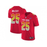 Women Nike Buffalo Bills #25 LeSean McCoy Red Stitched NFL Limited AFC 2018 Pro Bowl Jersey