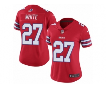 Women Nike Buffalo Bills #27 TreDavious White Limited Red Rush Vapor Untouchable NFL Jersey