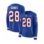 Women Nike Buffalo Bills #28 Phillip Gaines Limited Royal Blue Therma Long Sleeve NFL Jersey