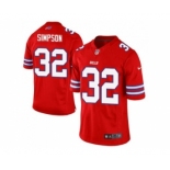 Women Nike Buffalo Bills #32 O. J. Simpson Red Stitched NFL Jersey