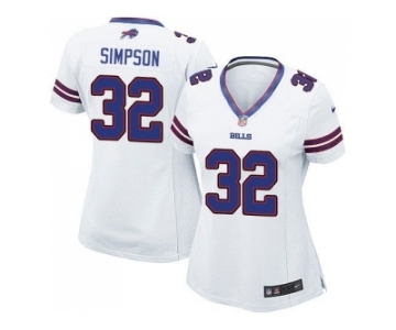 Women Nike Buffalo Bills #32 O. J. Simpson White Stitched NFL Jersey