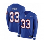 Women Nike Buffalo Bills #33 Chris Ivory Limited Royal Blue Therma Long Sleeve NFL Jersey