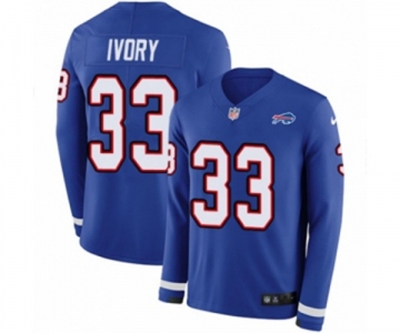 Women Nike Buffalo Bills #33 Chris Ivory Limited Royal Blue Therma Long Sleeve NFL Jersey