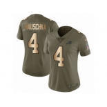 Women Nike Buffalo Bills #4 Stephen Hauschka Limited Olive Gold 2017 Salute to Service NFL Jersey