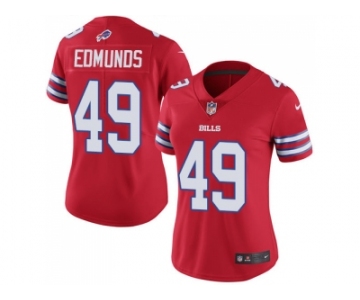 Women Nike Buffalo Bills #49 Tremaine Edmunds Red Stitched NFL Limited Rush Jersey