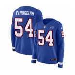 Women Nike Buffalo Bills #54 Eddie Yarbrough Limited Royal Blue Therma Long Sleeve NFL Jersey