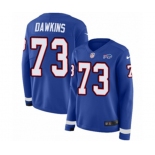 Women Nike Buffalo Bills #73 Dion Dawkins Limited Royal Blue Therma Long Sleeve NFL Jersey