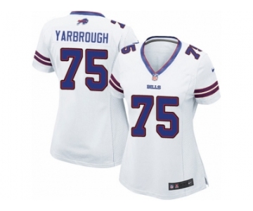 Women Nike Buffalo Bills #75 Eddie Yarbrough Game White NFL Jersey