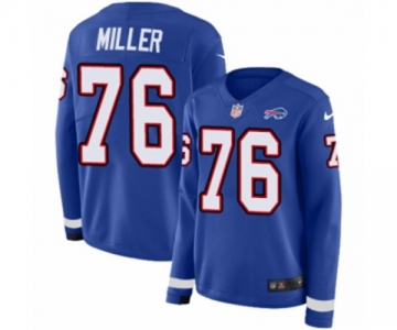 Women Nike Buffalo Bills #76 John Miller Limited Royal Blue Therma Long Sleeve NFL Jersey