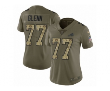 Women Nike Buffalo Bills #77 Cordy Glenn Limited Olive Camo 2017 Salute to Service NFL Jersey