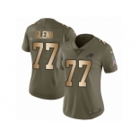 Women Nike Buffalo Bills #77 Cordy Glenn Limited Olive Gold 2017 Salute to Service NFL Jersey