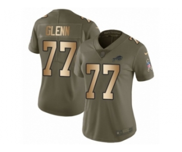 Women Nike Buffalo Bills #77 Cordy Glenn Limited Olive Gold 2017 Salute to Service NFL Jersey