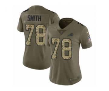 Women Nike Buffalo Bills #78 Bruce Smith Limited Olive Camo 2017 Salute to Service NFL Jersey