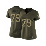 Women Nike Buffalo Bills #79 Jordan Mills Limited Green Salute to Service NFL Jersey