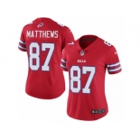 Women Nike Buffalo Bills #87 Jordan Matthews Limited Red Rush Vapor Untouchable NFL Jersey