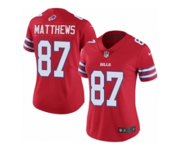 Women Nike Buffalo Bills #87 Jordan Matthews Limited Red Rush Vapor Untouchable NFL Jersey