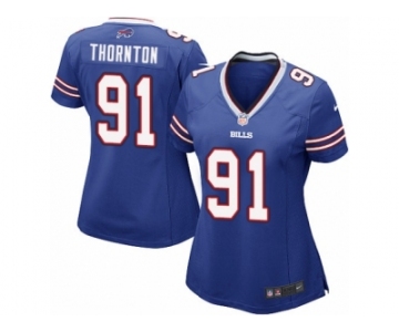 Women Nike Buffalo Bills #91 Cedric Thornton Game Royal Blue Team Color NFL Jersey