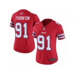 Women Nike Buffalo Bills #91 Cedric Thornton Limited Red Rush Vapor Untouchable NFL Jersey