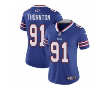 Women Nike Buffalo Bills #91 Cedric Thornton Royal Blue Team Color Vapor Untouchable Limited Player NFL Jersey