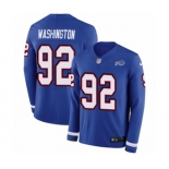 Women Nike Buffalo Bills #92 Adolphus Washington Limited Royal Blue Therma Long Sleeve NFL Jersey