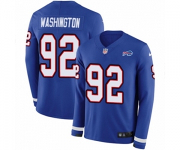 Women Nike Buffalo Bills #92 Adolphus Washington Limited Royal Blue Therma Long Sleeve NFL Jersey