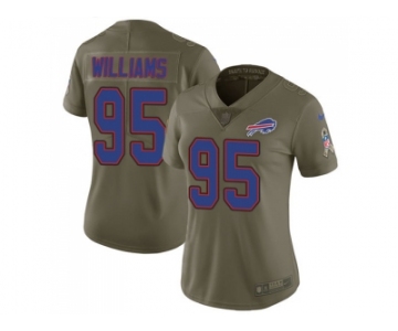 Women Nike Buffalo Bills #95 Kyle Williams Olive Stitched NFL Limited 2017 Salute to Service Jersey