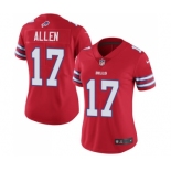 Women's Bills #17 Josh Allen Red Vapor Untouchable Limited Stitched NFL Jersey