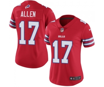 Women's Bills #17 Josh Allen Red Vapor Untouchable Limited Stitched NFL Jersey