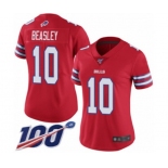 Women's Buffalo Bills #10 Cole Beasley Limited Red Rush Vapor Untouchable 100th Season Football Jersey