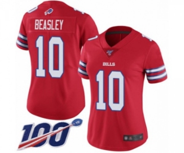 Women's Buffalo Bills #10 Cole Beasley Limited Red Rush Vapor Untouchable 100th Season Football Jersey