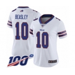 Women's Buffalo Bills #10 Cole Beasley White Vapor Untouchable Limited Player 100th Season Football Jersey