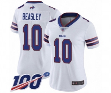 Women's Buffalo Bills #10 Cole Beasley White Vapor Untouchable Limited Player 100th Season Football Jersey