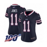 Women's Buffalo Bills #11 Zay Jones Limited Navy Blue Inverted Legend 100th Season Football Jersey