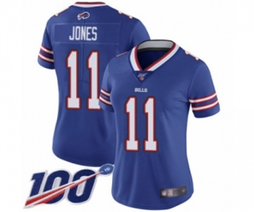 Women's Buffalo Bills #11 Zay Jones Royal Blue Team Color Vapor Untouchable Limited Player 100th Season Football Jersey