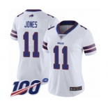 Women's Buffalo Bills #11 Zay Jones White Vapor Untouchable Limited Player 100th Season Football Jersey