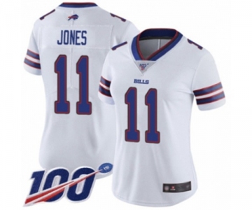 Women's Buffalo Bills #11 Zay Jones White Vapor Untouchable Limited Player 100th Season Football Jersey