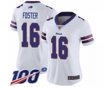 Women's Buffalo Bills #16 Robert Foster White Vapor Untouchable Limited Player 100th Season Football Jersey