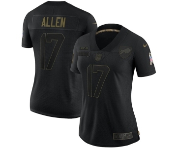 Women's Buffalo Bills #17 Josh Allen Black Salute To Service Limited Stitched NFL Jersey