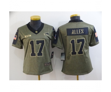 Women's Buffalo Bills #17 Josh Allen Nike Olive 2021 Salute To Service Limited Player Jersey