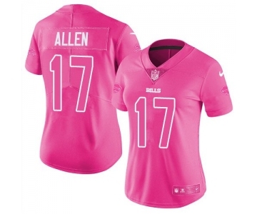 Women's Buffalo Bills #17 Josh Allen Pink Vapor Untouchable Limited Stitched Jersey