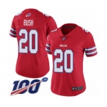 Women's Buffalo Bills #20 Rafael Bush Limited Red Rush Vapor Untouchable 100th Season Football Jersey