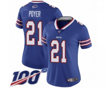 Women's Buffalo Bills #21 Jordan Poyer Royal Blue Team Color Vapor Untouchable Limited Player 100th Season Football Jersey