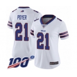 Women's Buffalo Bills #21 Jordan Poyer White Vapor Untouchable Limited Player 100th Season Football Jersey