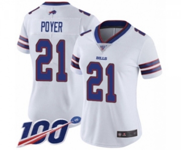 Women's Buffalo Bills #21 Jordan Poyer White Vapor Untouchable Limited Player 100th Season Football Jersey