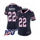 Women's Buffalo Bills #22 Marcus Murphy Limited Navy Blue Inverted Legend 100th Season Football Jersey