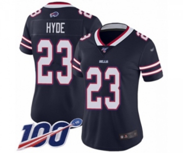 Women's Buffalo Bills #23 Micah Hyde Limited Navy Blue Inverted Legend 100th Season Football Jersey