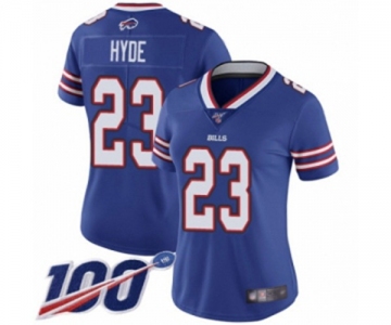 Women's Buffalo Bills #23 Micah Hyde Royal Blue Team Color Vapor Untouchable Limited Player 100th Season Football Jersey