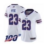 Women's Buffalo Bills #23 Micah Hyde White Vapor Untouchable Limited Player 100th Season Football Jersey